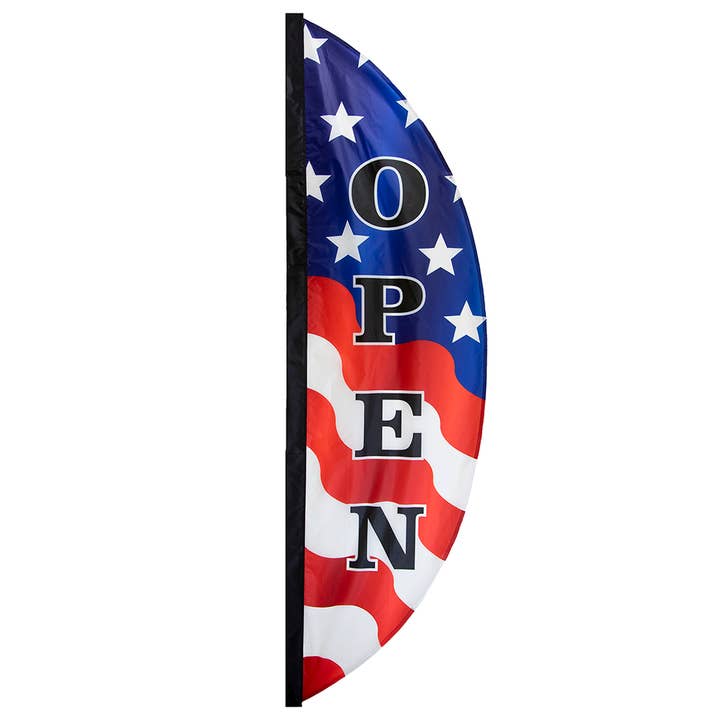In the Breeze, LLC. - Wholesale Banner - 8' Patriotic Open Feather Banner