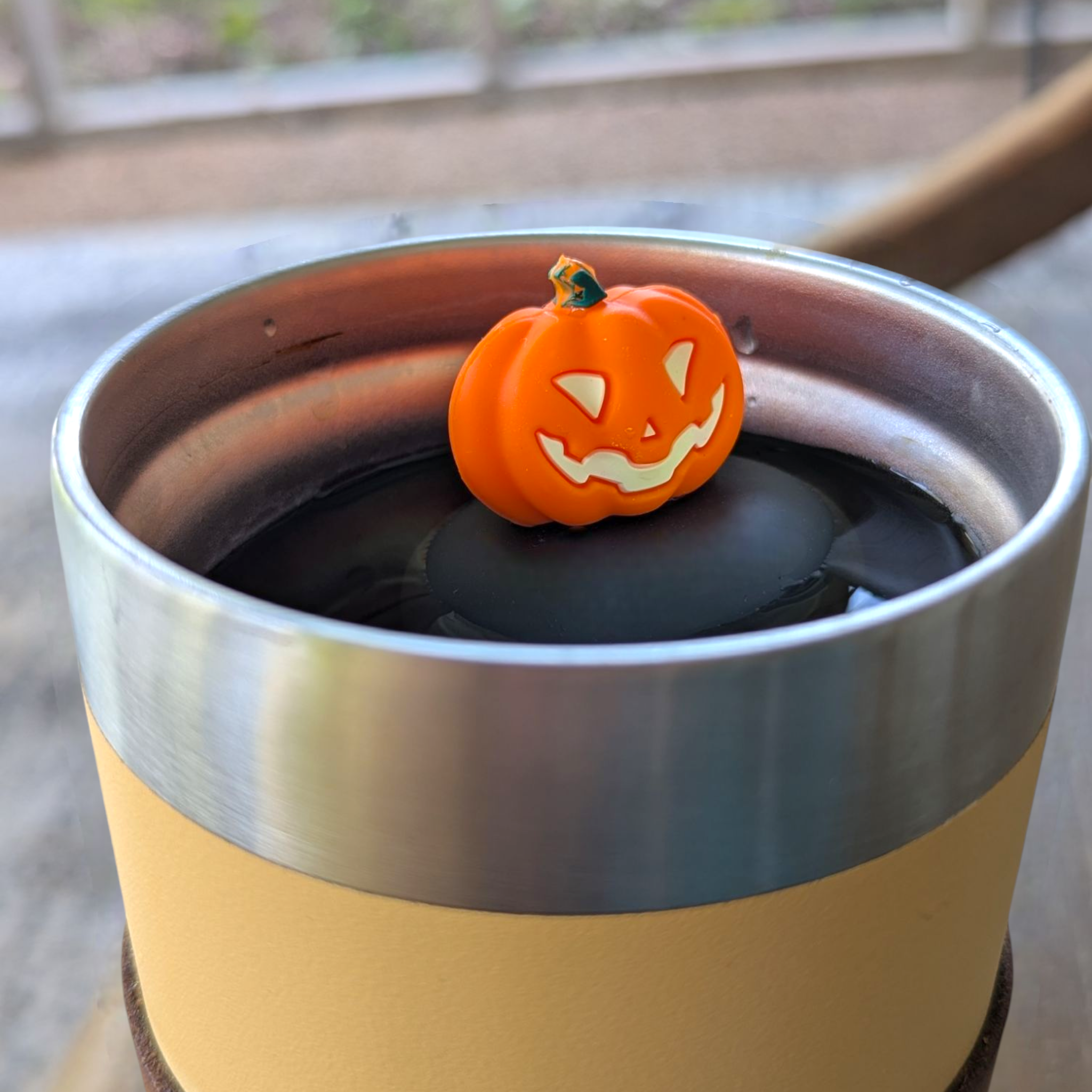 Float2infuse Tea Infuser - Wholesale Tea Strainer/Infuser - Jack-o-Lantern | Floating Tea Steeper | Grey Base | Orange2