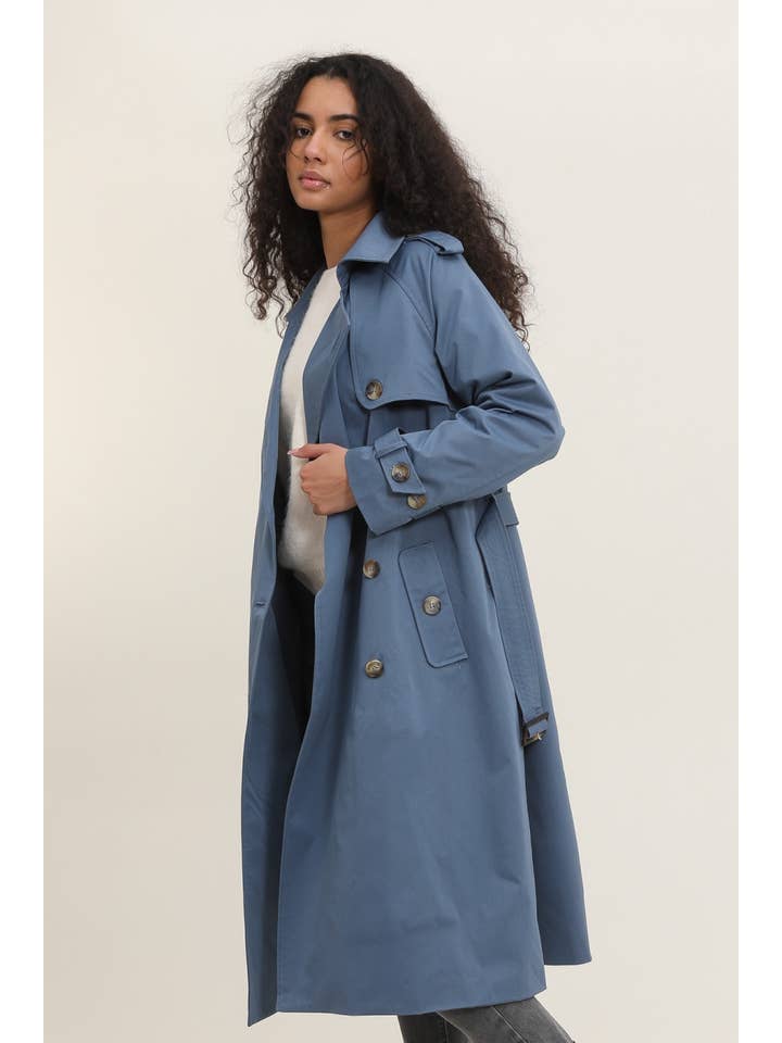 Attrait Paris - Wholesale Trench Coat - Women's - Long double-breasted trench coat15
