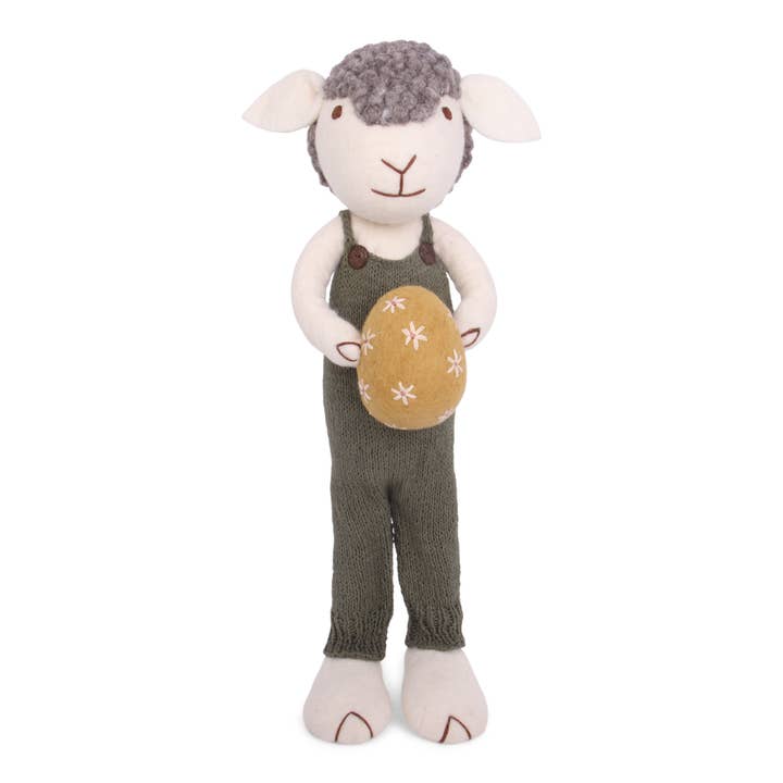 X-Large Grey Sheep w/Green Pants & Egg for wholesale by Gry and Sif