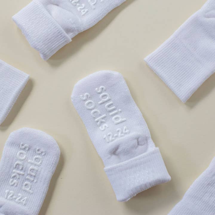 squid socks - Wholesale Socks - Kids & Baby - Cloud - White Non-Slip Silicone Grip Baby Socks / Kids Socks