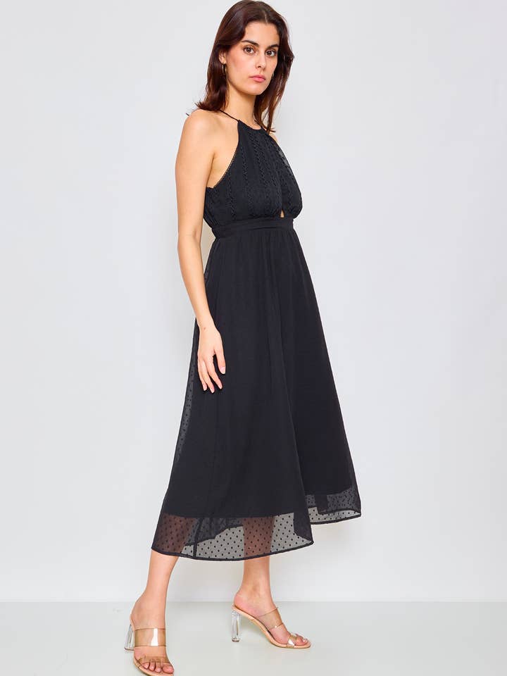 LOVIE & CO - Wholesale Dress - Women's - Long dress with textured fabric and halter neck7