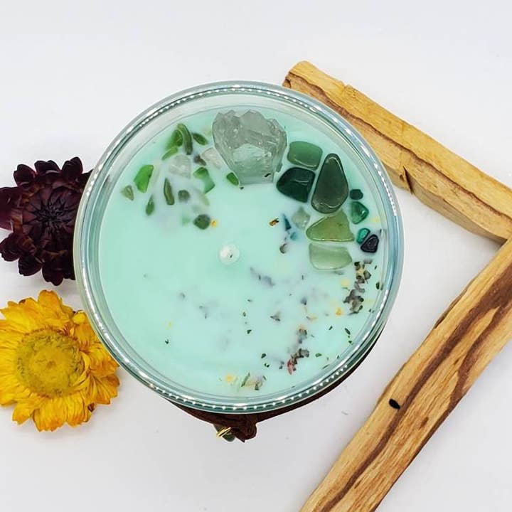 Riverside Grace Candle Co. - Wholesale Jar/Filled Candle - Financial Focus - Dhisana Crystal Candle, 6 Oz. Glass Tumbler1