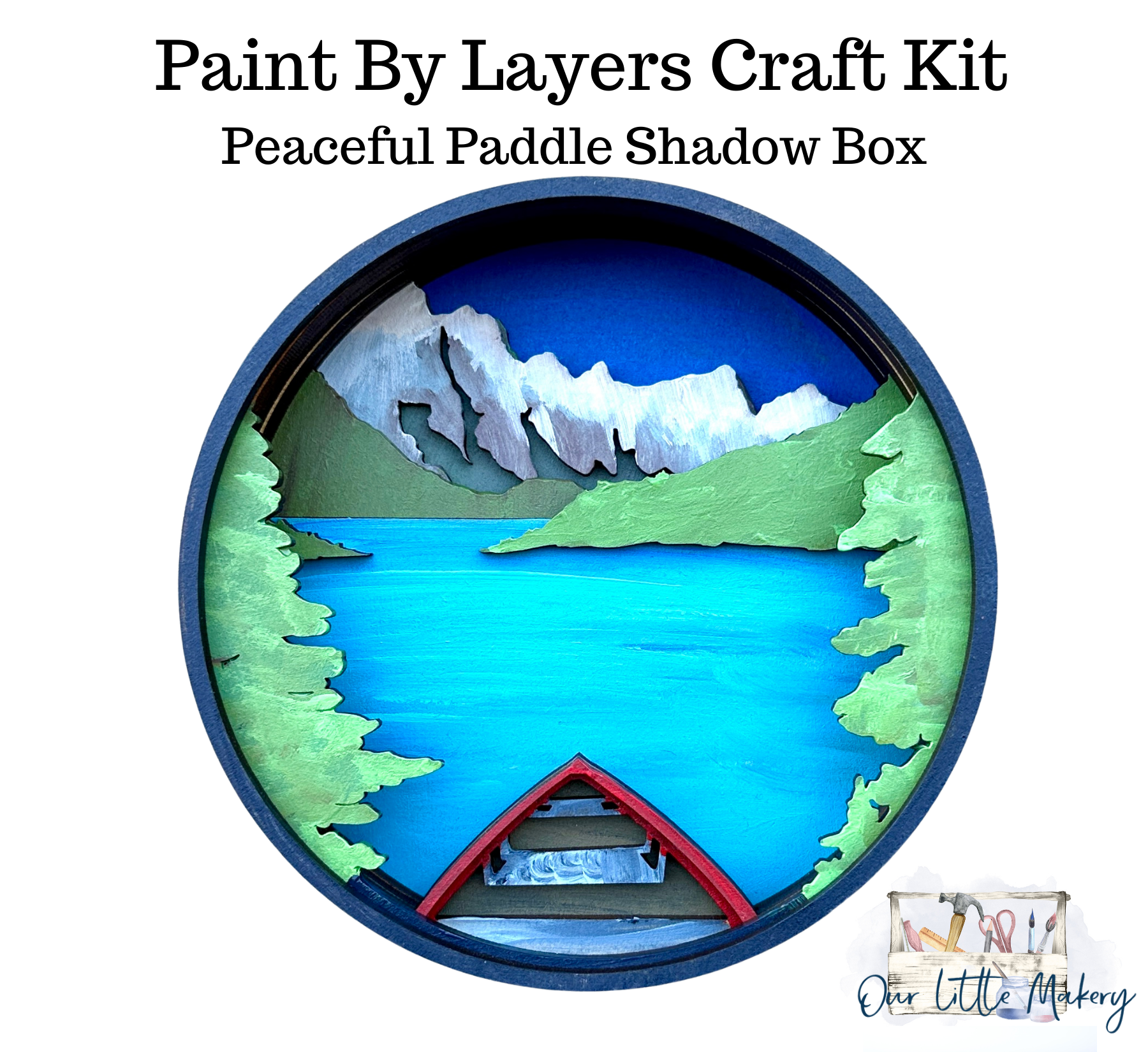 Our Little Makery – wholesale DIY craft kit – Peaceful Paddle Shadow Box Kit 1