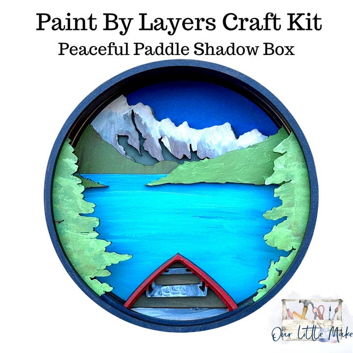 Our Little Makery - Wholesale DIY Craft Kit - Peaceful Paddle Shadow Box Kit 1