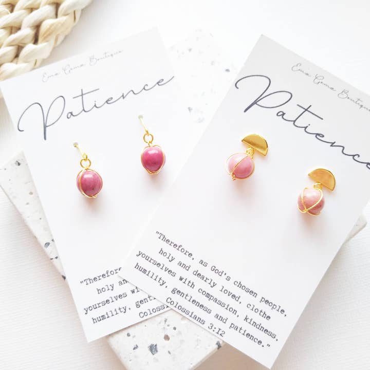 Light Jewelry Co - Wholesale Dangle Earrings - The Patience Earring, Christian Jewelry, Bible Verse Jewelry