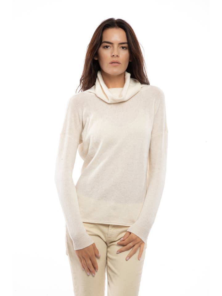 Women's Oversized Cashmere Cowl Neck Sweater Brown for wholesale on Faire2