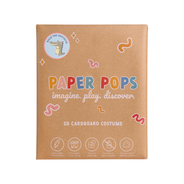 Paper Pops - Wholesale DIY Craft Kit - Kids - 3D Cardboard Crocodile Costume Kit - Billie the Crocodile2