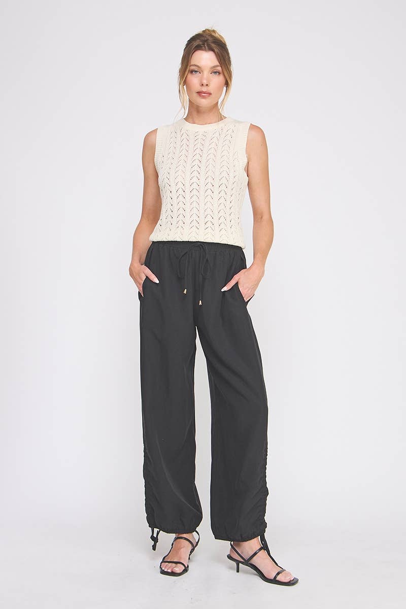 Allie Rose - Wholesale Pants - Women's - Drapey twill, adjustable scrunch jogger4