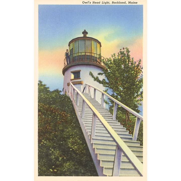 Carte postale ME-185 Phare d'Owl's Head, Rockland pour la vente par Found Image Press