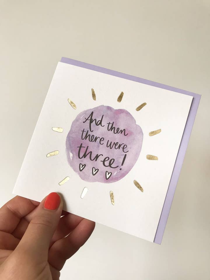 Then There Were Three - Baby Card for wholesale by Sunshine for Breakfast