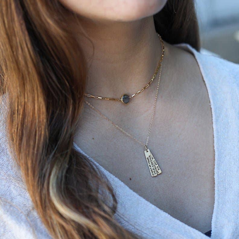 Chocolate and Steel – wholesale Pendant/charm necklace – Sometimes in the Waves of Change We Find our True Direction - Quote Necklace8