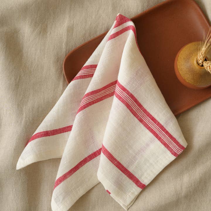 Live Linen - Wholesale Dinner & Cloth Napkin - Pure Denise Linen Napkin – Yarn-Dyed Striped