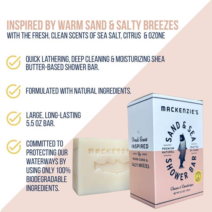 MacKenzie's Fisherman - Wholesale Bar Soap - Sand & Sea Shower Bar- 5.5 oz (12 qty)5