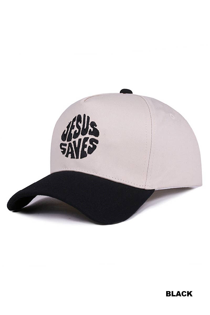 42POPS - Wholesale Baseball Cap - Women's - ,...1028 Jesus Saves Two Tone Canvas Cotton Cap SI-289886