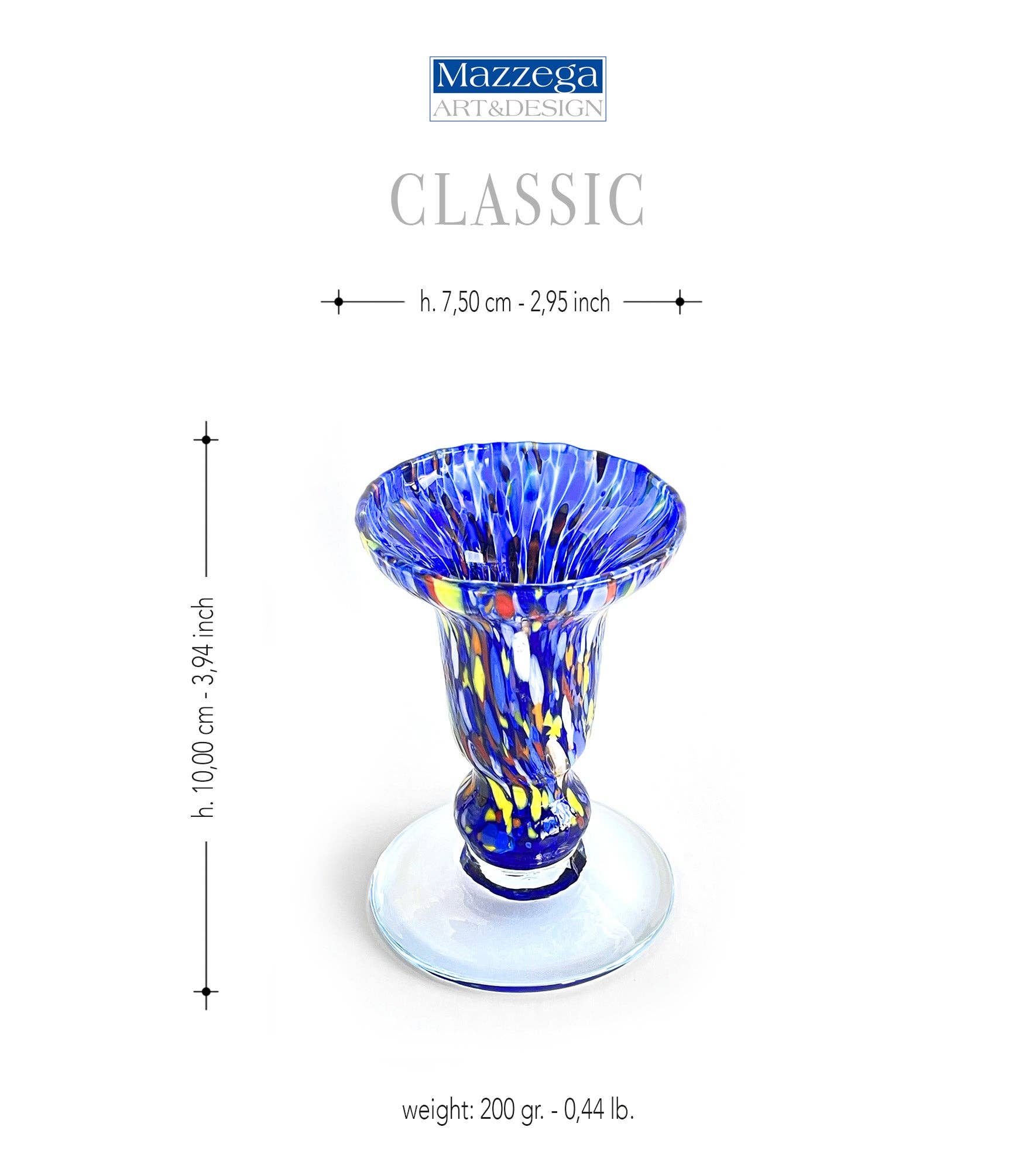 Mazzega Art & Design – wholesale Candle holder – Set of 2 Glass Candelabra, Hand-Blown and Crafted - The Colors of Murano - Table Candlesticks, Weddings, Parties. Made in Italy13