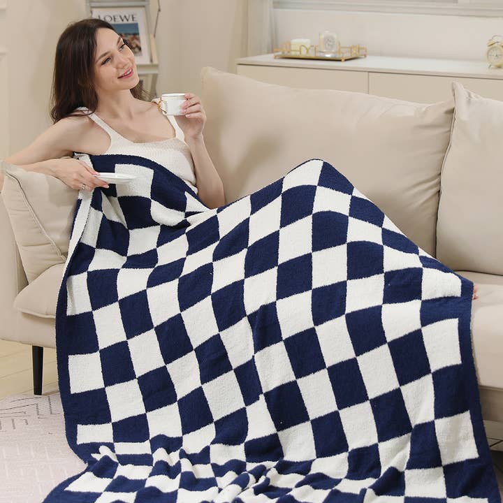 Fashion City - Wholesale Throw Blanket - Checkerboard Patterned Throw Blanket16
