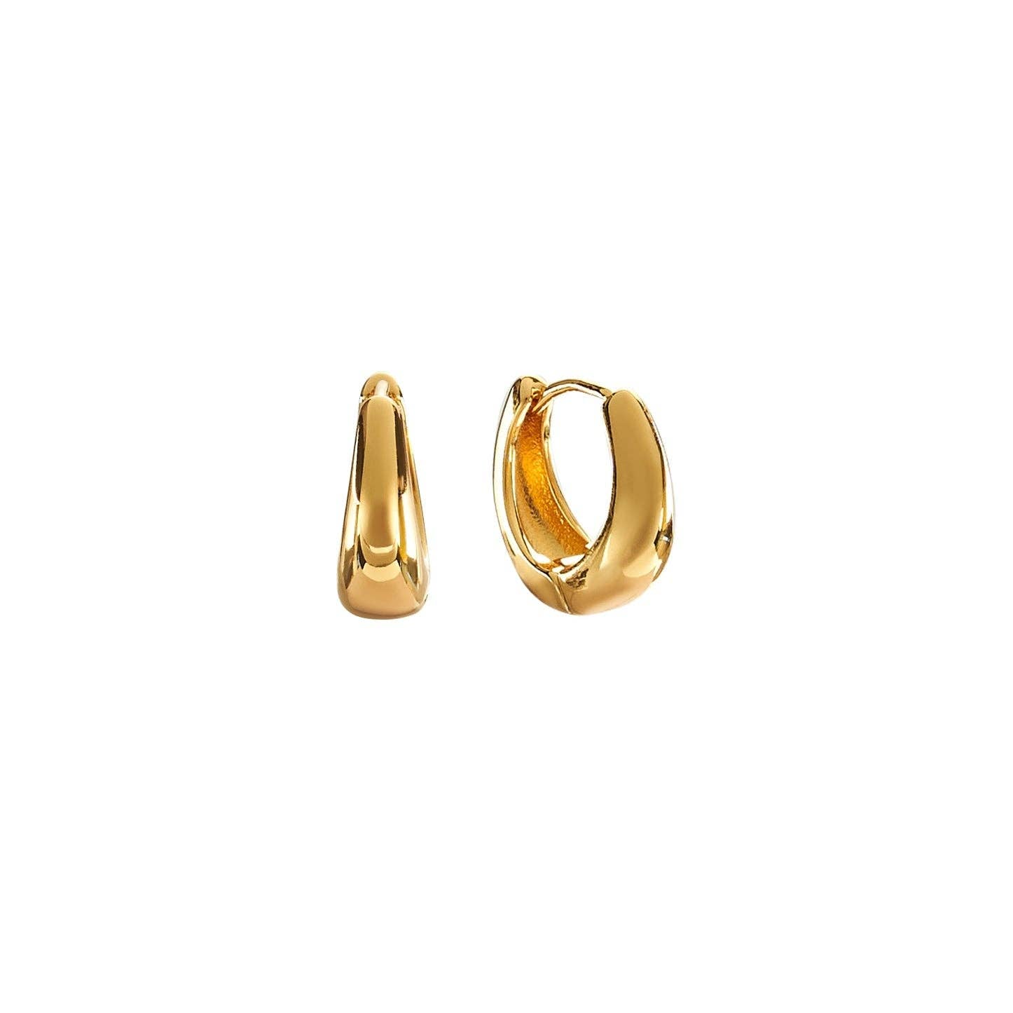 Brenda Grands Jewelry – Engroshandel Huggie-øreringe – 18K Guld 16mm Zenith Hoops