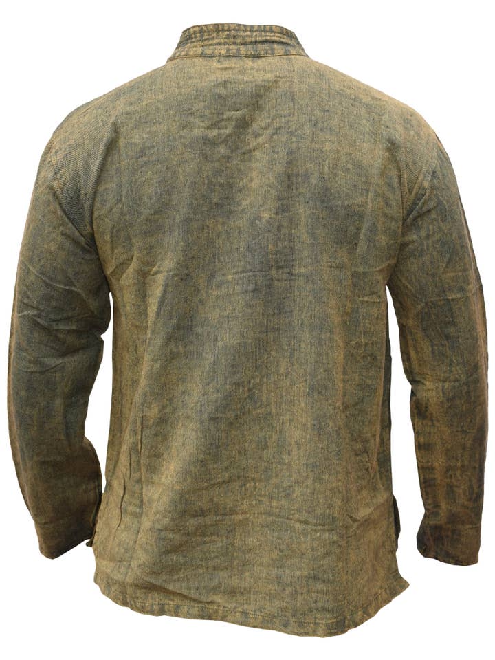 Gheri - Wholesale T-Shirt - Men's - Lace Up Hemp Cotton Viking Tunic Grandad Shirt5