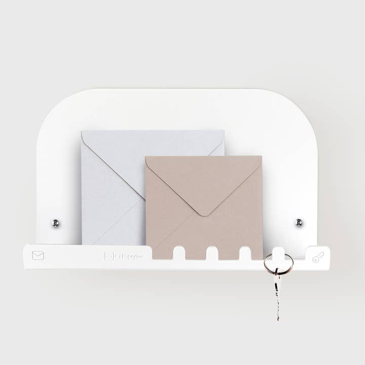 Wall Organizer for Keys and Mail, White or Transparent for wholesale by Crispy lab