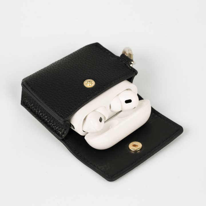 ÊTRE - Wholesale Airpod/Earbud Case - Men's - Asher Wireless Earbuds Case - Black, Faux Leather1