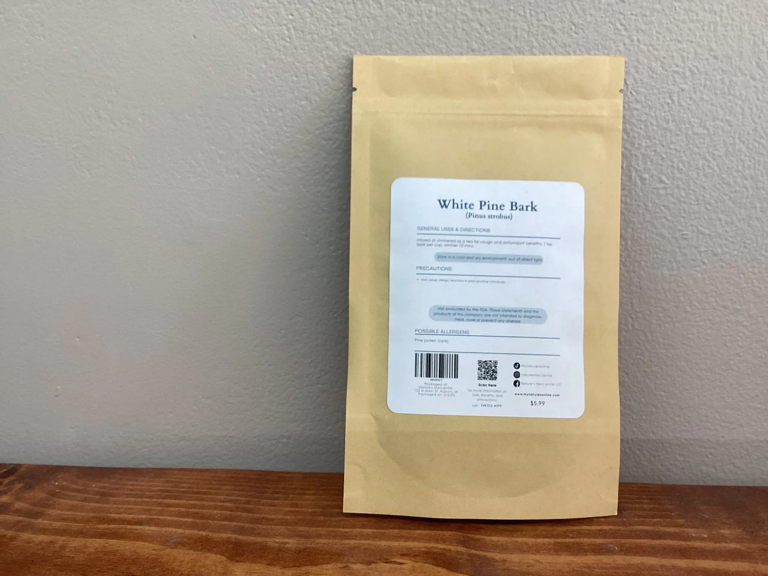 Nature's Mercantile - Wholesale Herbs - White Pine Bark2