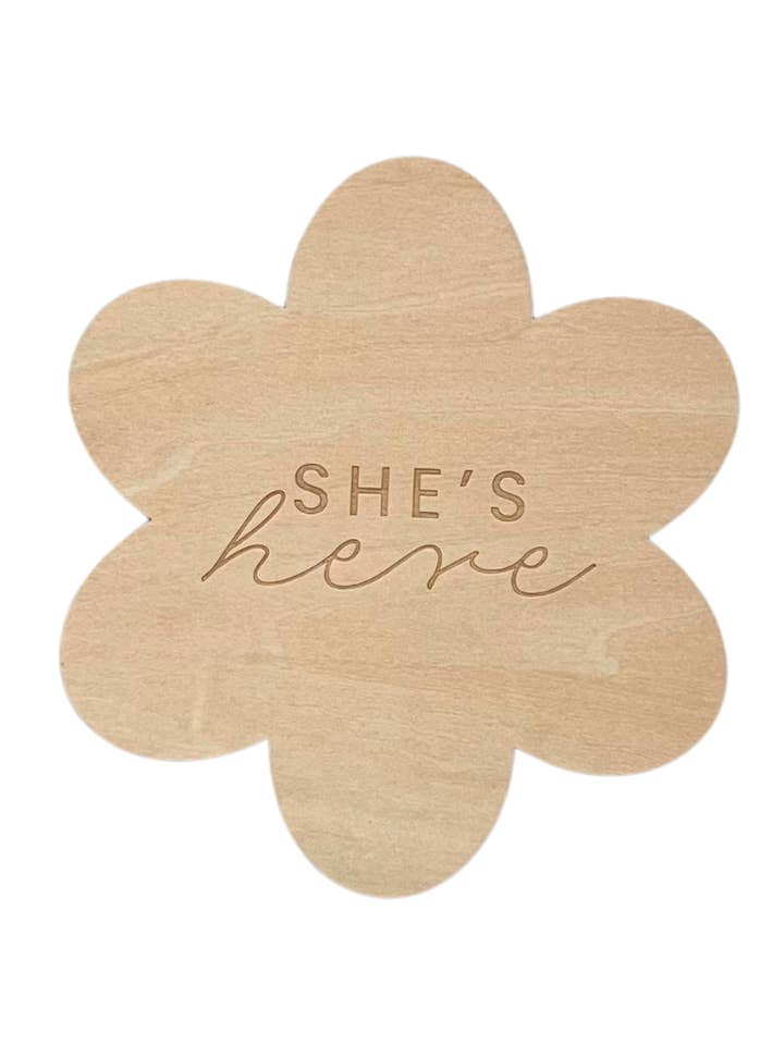 Placa de anúncio de flor reversível Sshe's Here por atacado de Littlish