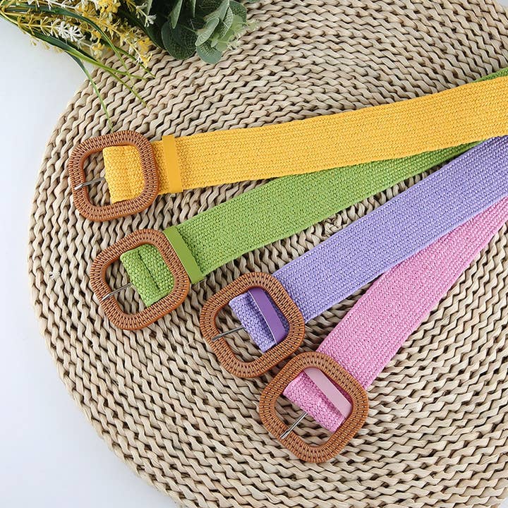 NINEXIS - Wholesale Belt - Women's - CWABE0545_VINTAGE BRAIDED SQUARE BUCKLE BELT
