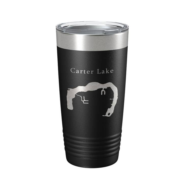 Carter Lake Map Tumbler Travel Mug Insulated Laser Engraved Coffee Cup Iowa Omaha Nebraska 20 oz for wholesale by CarveBright