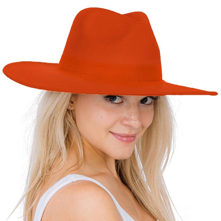 Cap Zone – Großhandel Fedora-Hut – Damen – Solider, schlichter Rancher-Hut mit breiter, flacher Krempe18