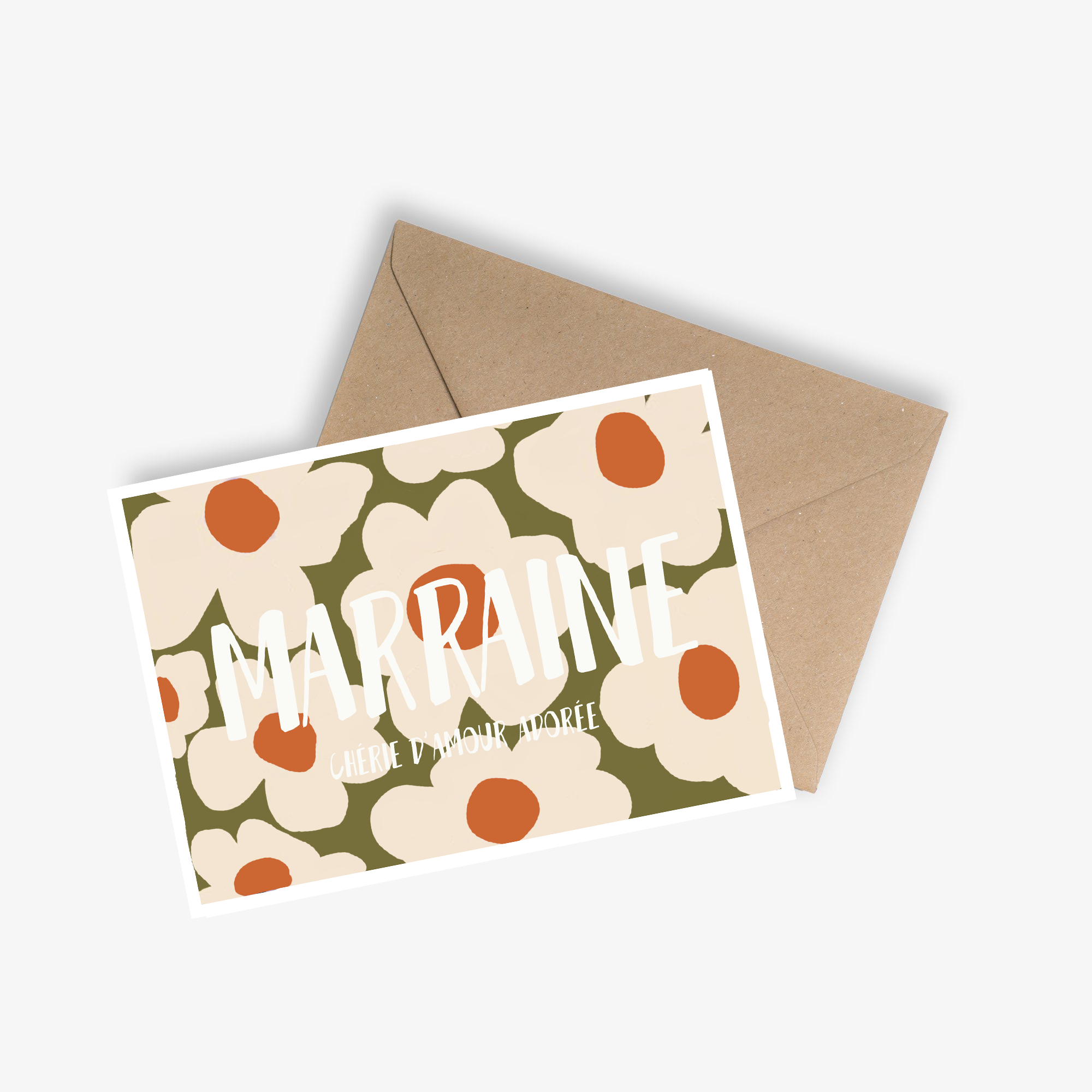 LE PAPIER GRAPHIQUE – postal de bebé por atacado – Cartão simples Marraine / Parrain (madrinha e padrinho)0