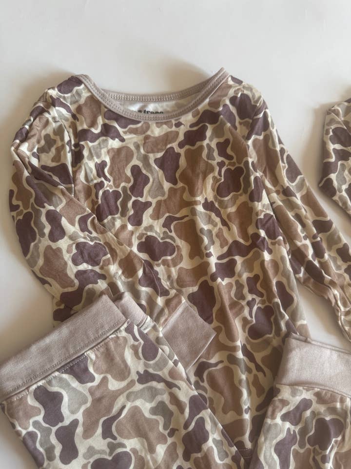Duck Camo Bamboo Pants Set for wholesale by Tatum & Trace
