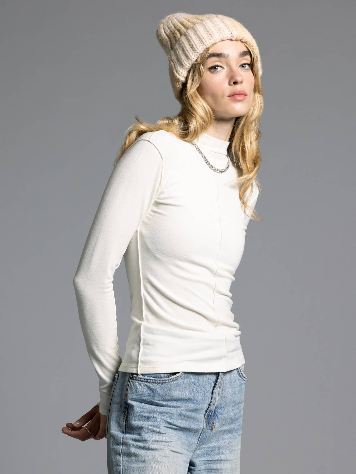 Weekend Los Angeles – Engroshandel Skjorte - Dame – Mock Neck Top - MARISOL LANGÆRMET5