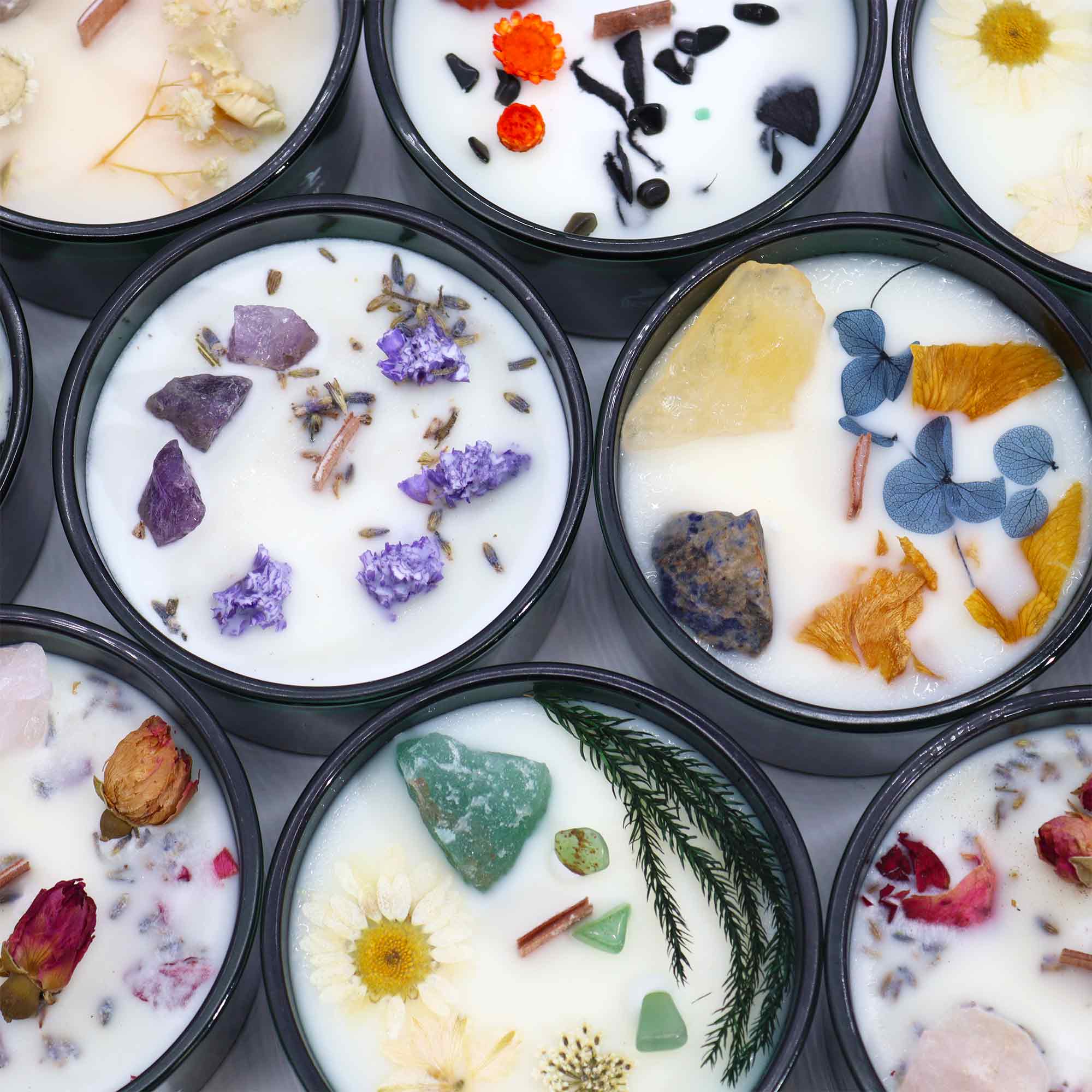 Crystal Cove - Wholesale Jar/Filled Candle - Hop Hare Crystal Magic Flower Candles - The Devil1