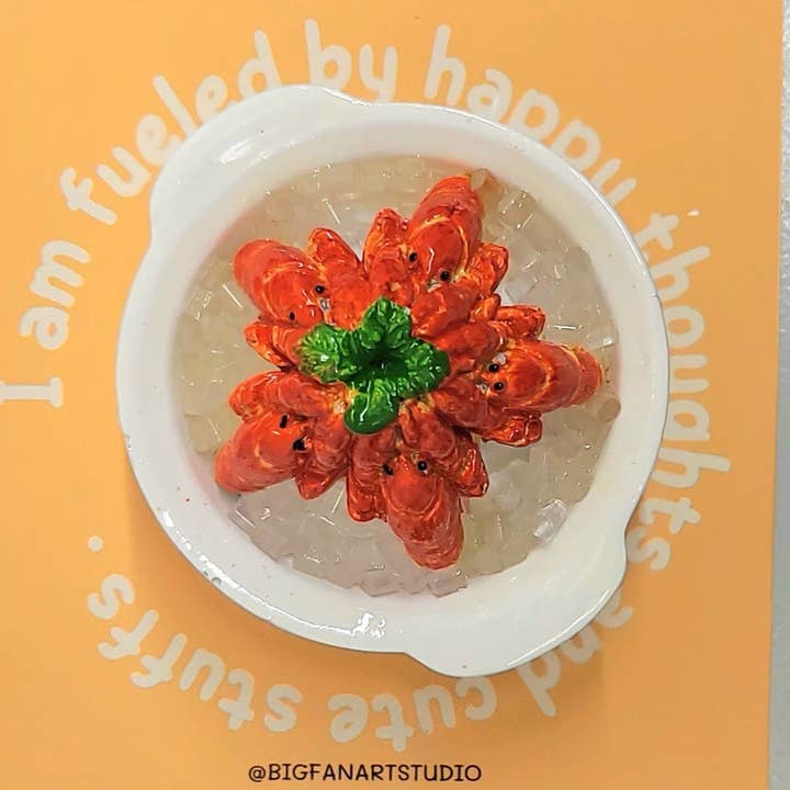 Crawfish Bowl Magnet for wholesale by Big Fan Art Studio Inc.