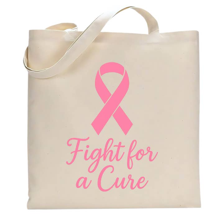 Design con Nastro Rosa Lotta per una Cura | Borsa per il Cancro al Seno per la vendita all'ingrosso da parte di Jam Wear Promos