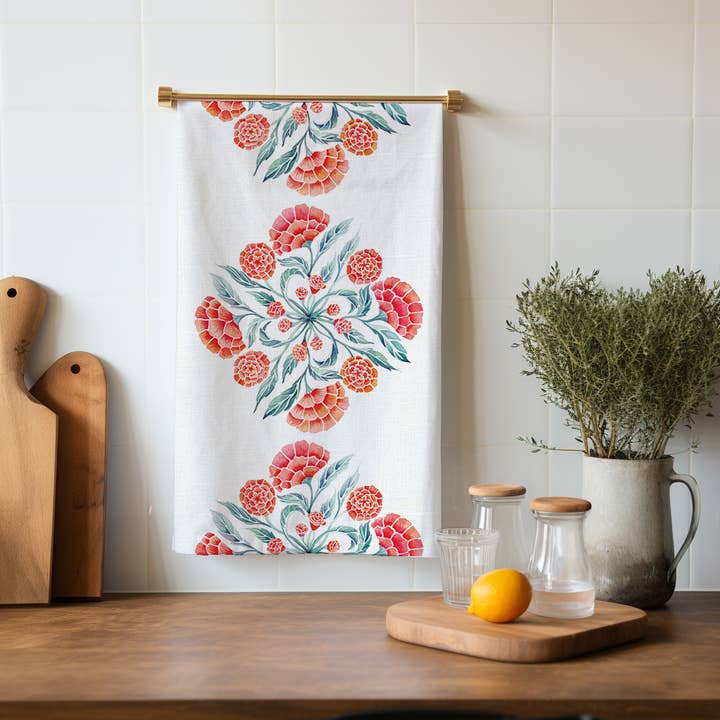 Strofinaccio in lino biologico a righe Rosette per la vendita all'ingrosso da parte di Sarah Rose