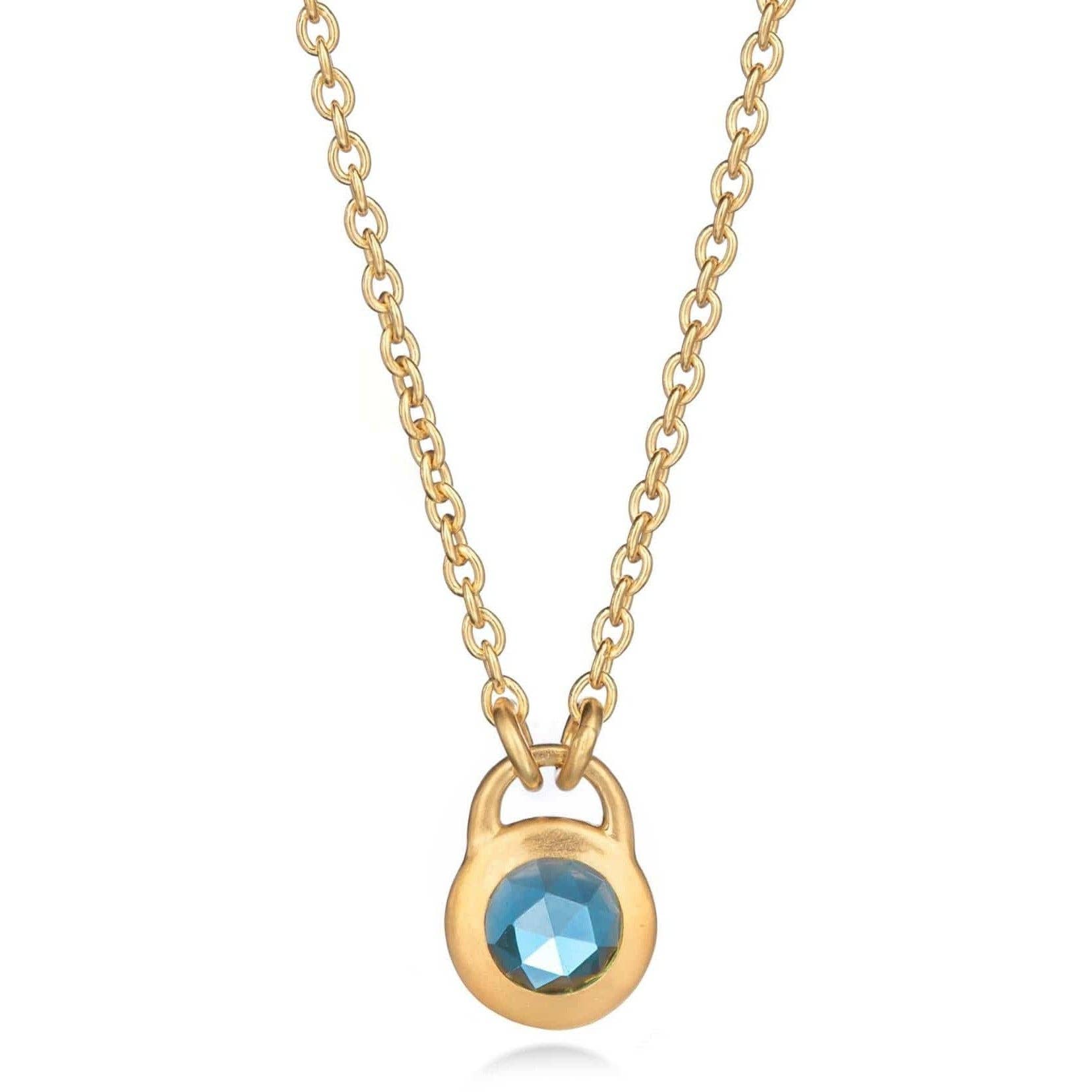 Fervor Montréal - Wholesale Pendant/Charm Necklace - Keyhole Rose Cut London Blue Topaz Necklace1