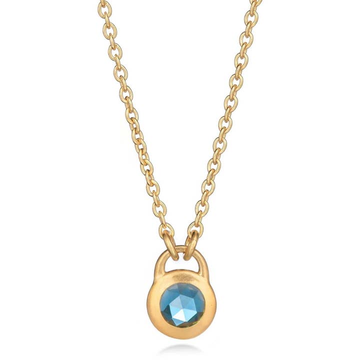 Fervor Montréal - Wholesale Pendant/Charm Necklace - Keyhole Rose Cut London Blue Topaz Necklace1
