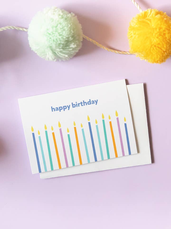 Fødselsdagslys kabinetkort | stearinlys mini lykønskningskort for engroshandel hos Graphic Anthology Greeting Cards