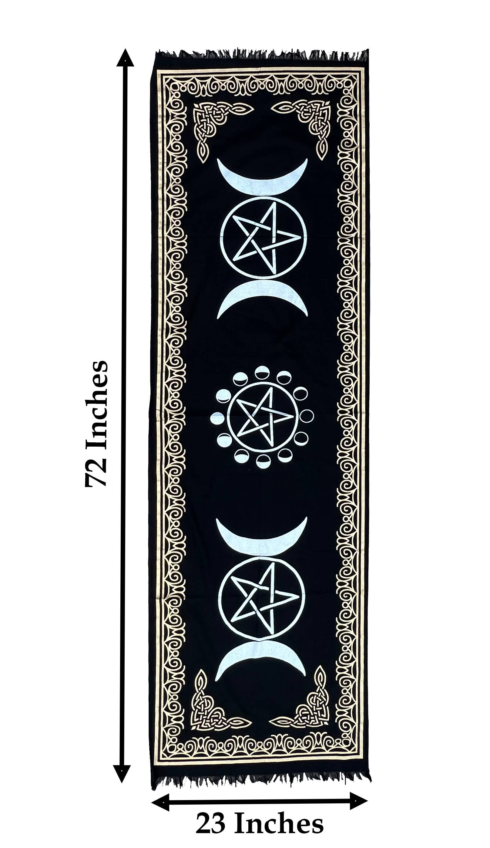 Lungta Imports - Wholesale Tablecloth - Triple Moon Long Altar Cloth Tarot Witchcraft Table Cloth6