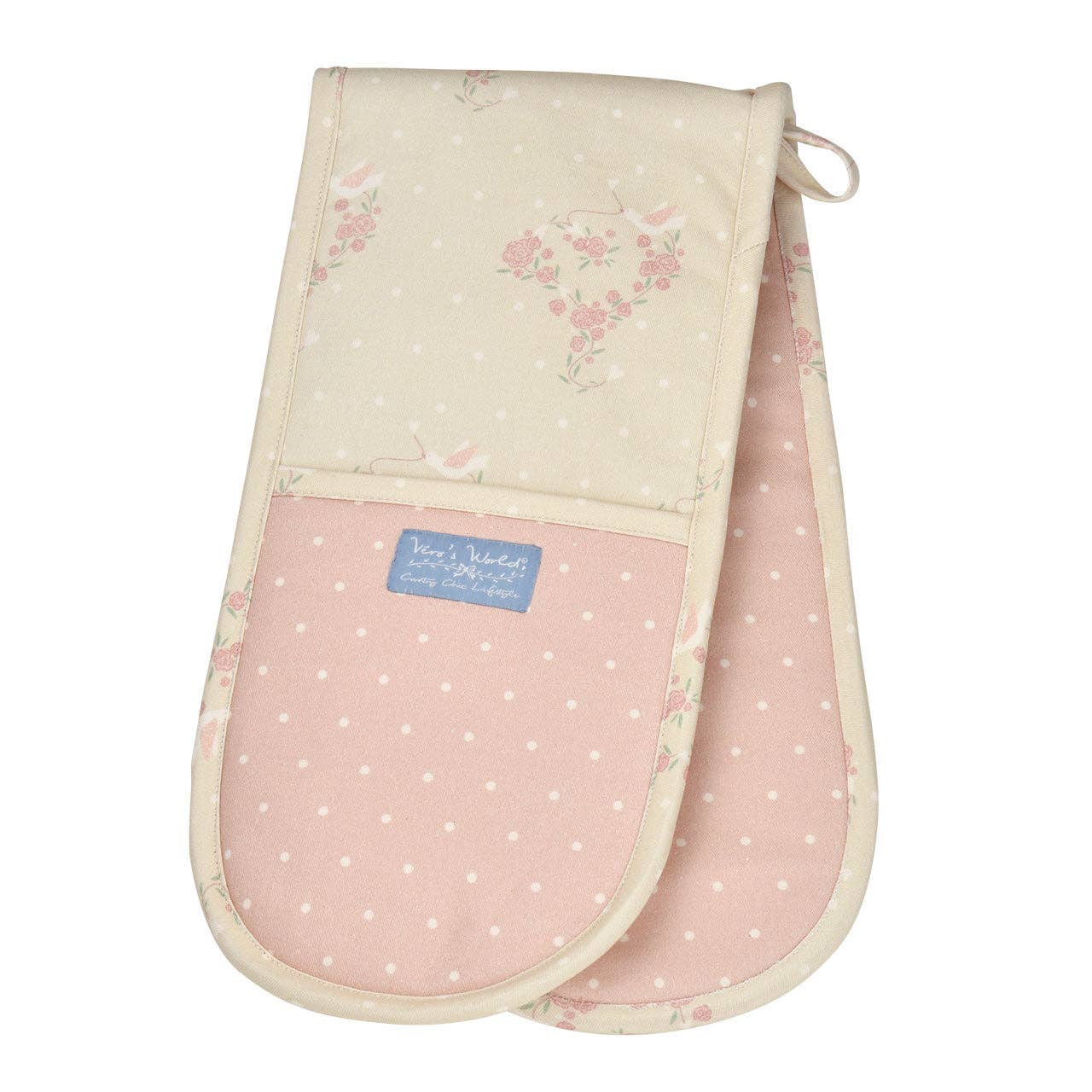 Vero's World - Wholesale Oven Mitt/Pot Holder - DOUBLE ROSE HEART POTHOLDER2