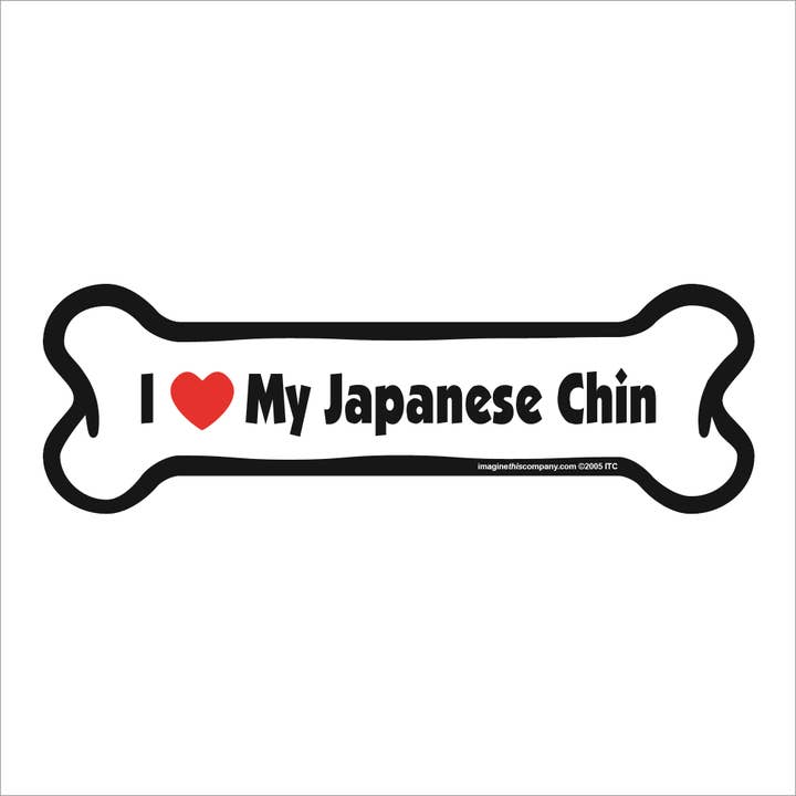 Magnete per auto con scritta «I Love My Japanese Chin» per la vendita all'ingrosso da parte di Imagine This Company