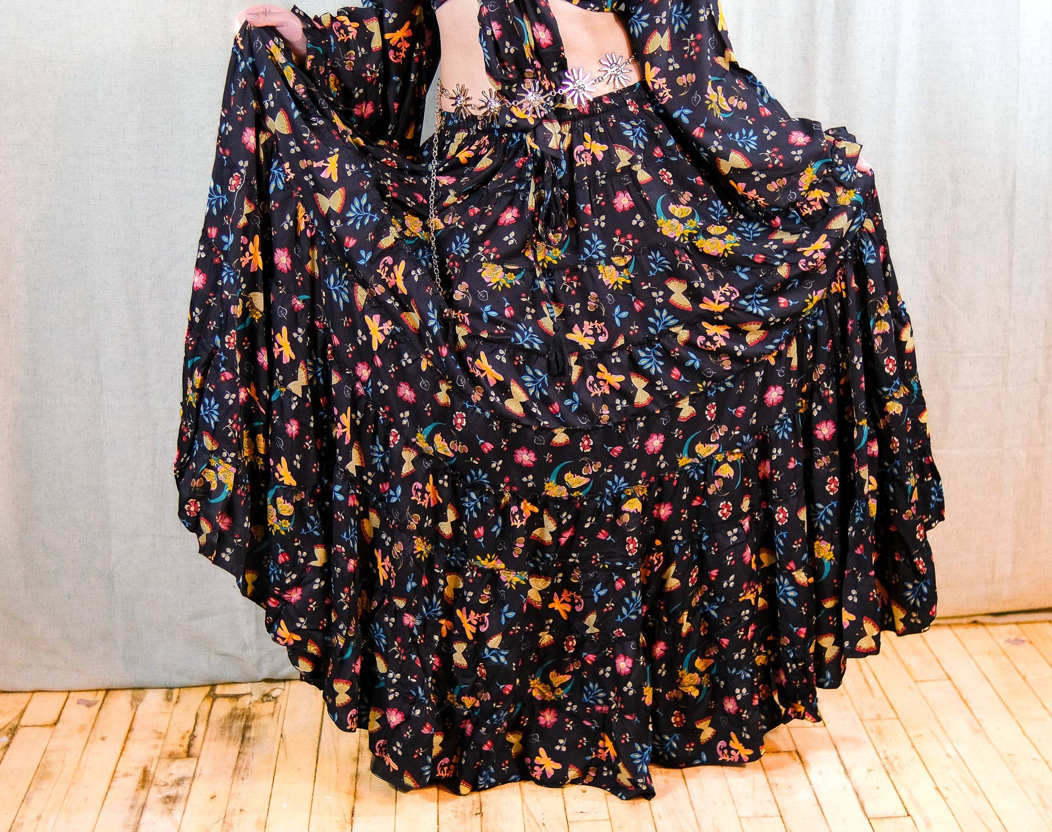 Karma Nepal Crafts - Wholesale Rok - Dames - Whimsy Celestial lange boho rok met volants4