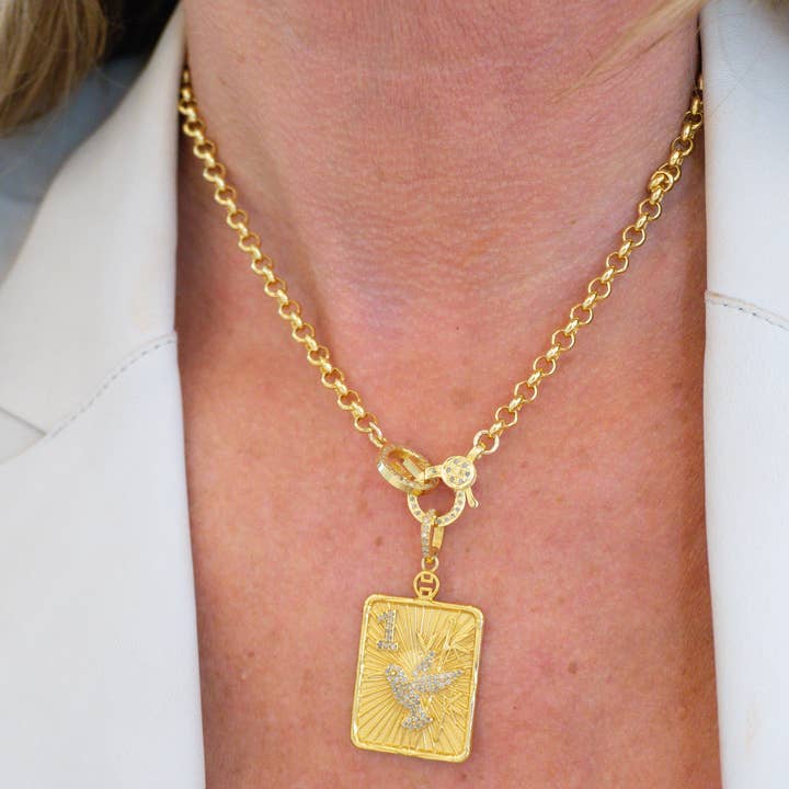 Harvest Jewels - Wholesale Individual Charm/Pendant - Mahjong Bird Bam Pendant - Gold-Plate1