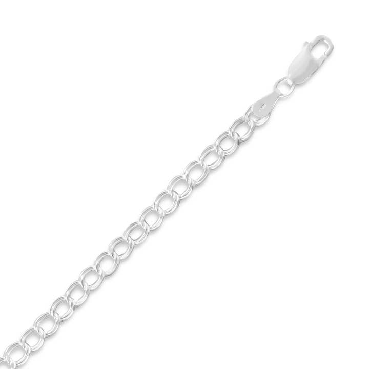 Diamond Cut Light Charm Chain Bracelet (4.5mm) for wholesale by Silver Stars Collection