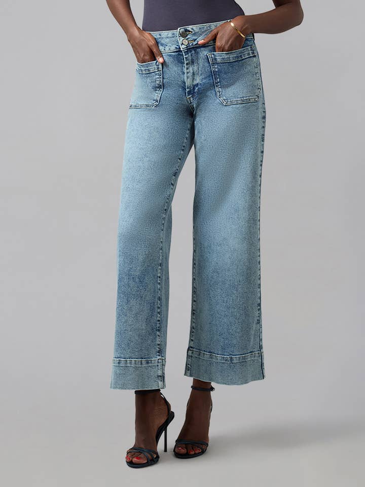 COLETTE-MDL High Rise Wide Leg Jeans 30" Inseam for wholesale by LOLA DENIM