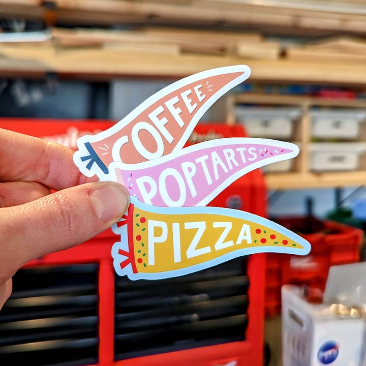 Bolts and Stars - Wholesale Sticker - Pizza Pennant Waterproof Vinyl Sticker2