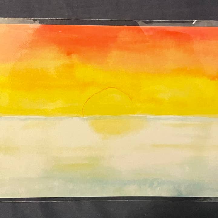 Sunset 5x7 Watercolor and Acrylic Art Print for wholesale by The Jack Dabbler