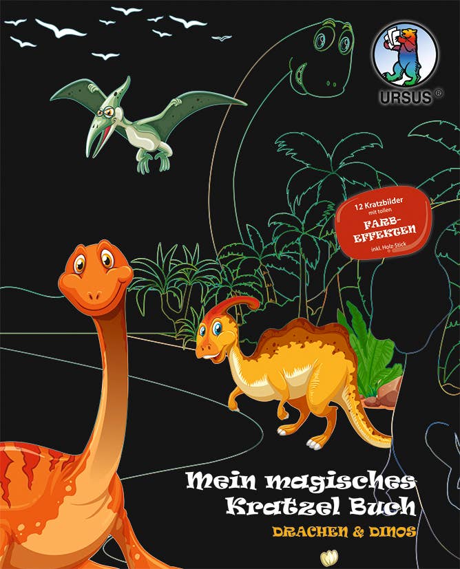 URSUS® / Buntpapierfabrik Ludwig Bähr GmbH & Co. KG - Wholesale Coloring Book - Kids & Baby - My magic scratch book “Dragons & Dinosaurs”1